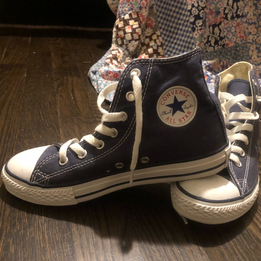 Denim look high top converse